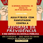 Aula Pública com panfletagem contra a reforma da previdência