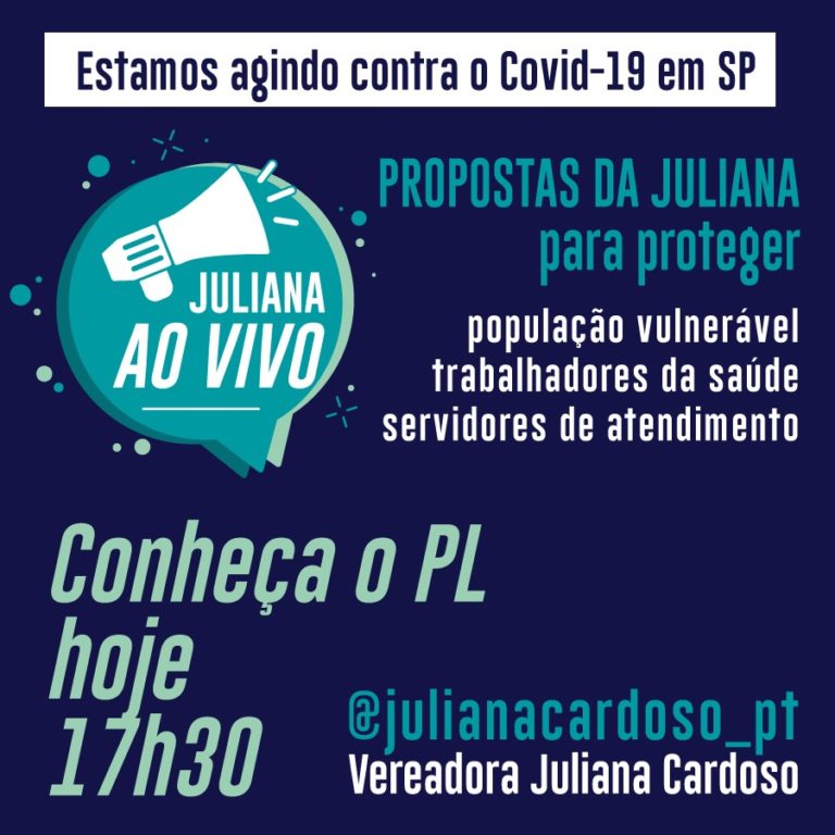 Live_Proposta da vereadora Juliana Cardoso contra Covid-19
