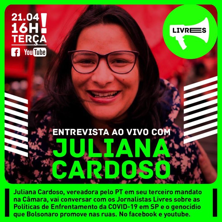 #LiveDoPT com a vereadora Juliana Cardoso @julianapt e os jornalistas Livre