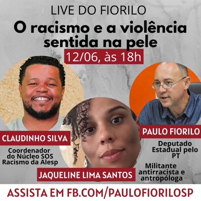 #LiveDoPT “O Racismo e a Violência Sentida na pele” com deputado estadual Paulo Fiorilo @paulofiorilo, Claudinho Silva e Jaqueline Lima Santos