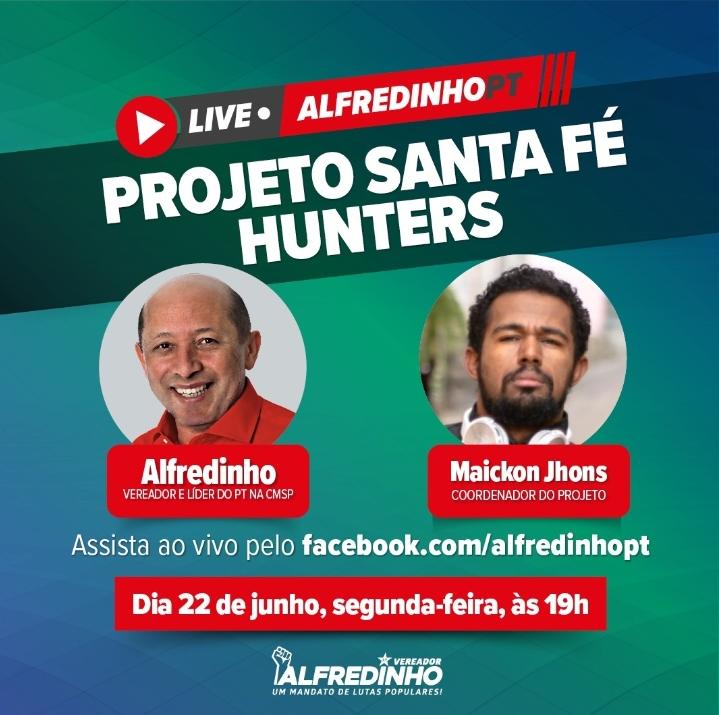 #LiveDoPT “Projeto Santa Fé Hunters” com o vereador Alfredinho @ptalfredinho e Maickon Jhons @JhonsMaickons