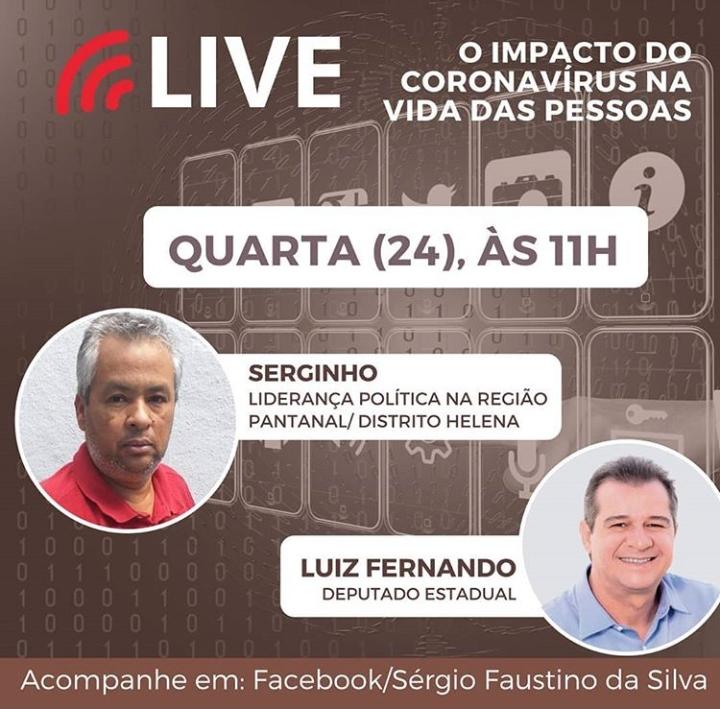 #LiveDoPT “O impacto do CORONAVIRUS na vida das pessoas” com deputado estadual Luiz Fernando @lfteixeira13 e Serginho