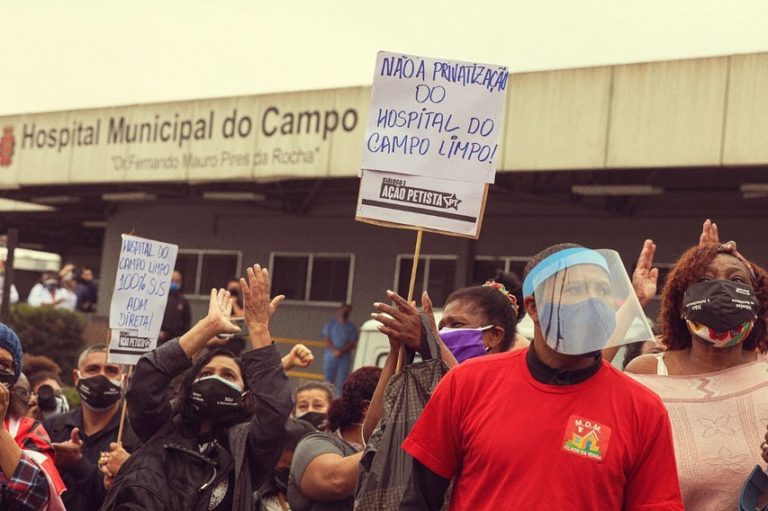 Protesto denuncia a pivatização do Hospital do Campo Limpo
