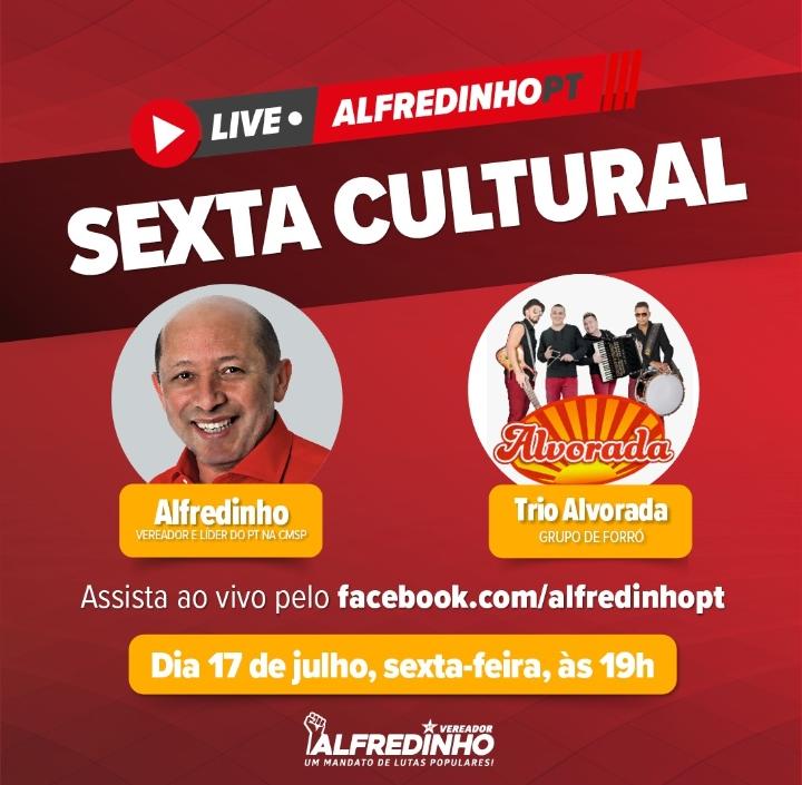 #LiveDoPT “Sexta Cultural” com o vereador Alfredinho @ptalfredinho e Trio Alvorada