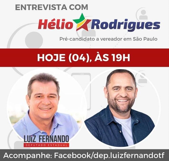 #LiveDoPT Entrevista com Hélio Rodrigues, pré-candidato a vereador em São Paulo, com o deputado estadual @LFTeixeira13